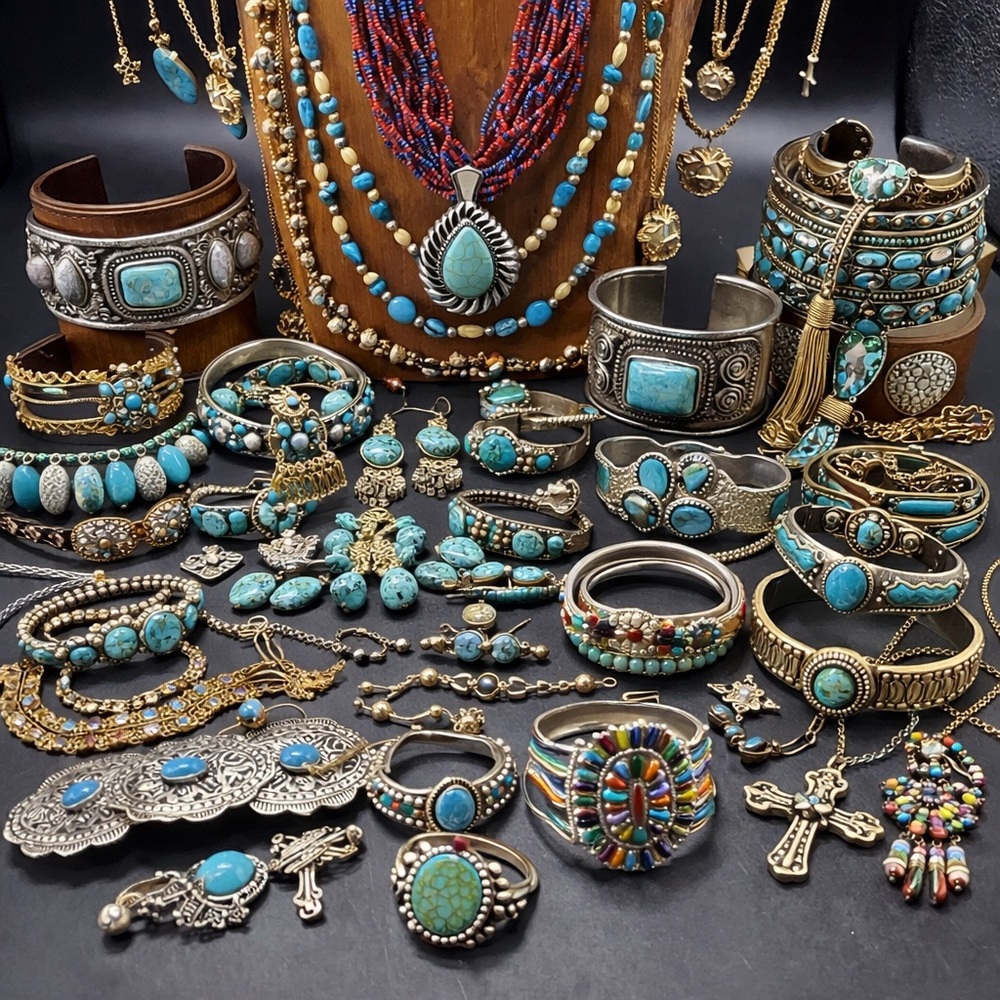 Estate Jewelry Lot | Unsearched Mixed Metals | Wearable + Repair | 2 Lb Fun Mix - Picture 3 of 10